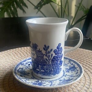 Made in England Porcelain Mug with Saucer